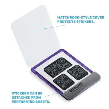 OUTLINX QR Smart Stickers | Stick Digital Notes to Your Things | Blackout 1-Pack 8X Stickers