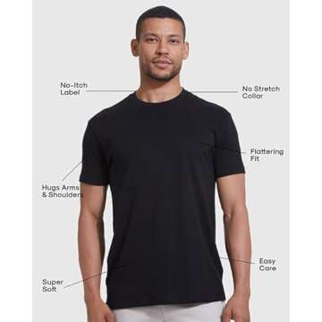 True Classic Mens T-Shirts - Short Sleeve Crew Neck Plain Novelty T Shirt for Men, Pack of 3, Variet...