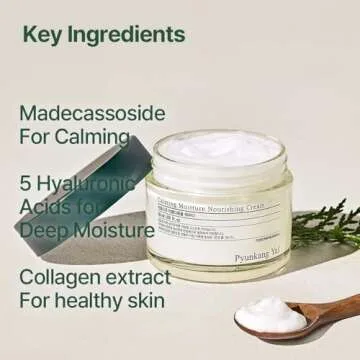 Pyunkang Yul [PKY] Calming Moisture Nourishing Cream Instantly Soothes Sensitive Skin, Face Moisturizer for Healthy Skin Vitality with Collagen, Vegan, Korean Skincare (1.69 Fl. Oz, 50ml)