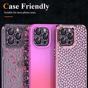 YWXTW for iPhone 14 Pro/iPhone 14 Pro Max Camera Lens Protector, [4TH Gen New Bling Design] Glitter Shiny Diamond Metal Ring Tempered Glass Back Camera Screen Protector Lens Cover (Purple)