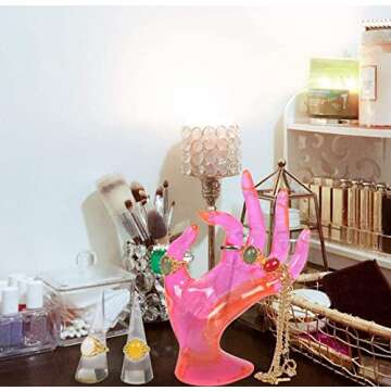 ChezMax Jewery Display Hand Ring Holder - Jewelry Organizer Stand, Necklace Stand, Preppy Jewelry Ho...