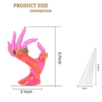 ChezMax Jewery Display Hand Ring Holder - Jewelry Organizer Stand, Necklace Stand, Preppy Jewelry Holder, Aesthetic Room Decor, Cute Y2k Room Decor for Women