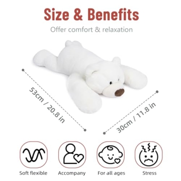 Niuniu Daddy Polar Bear Weighted Stuffed Animal Cuddle Buddy