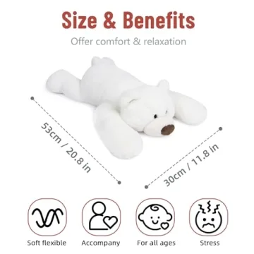 Niuniu Daddy Polar Bear Weighted Stuffed Animal Cuddle Buddy
