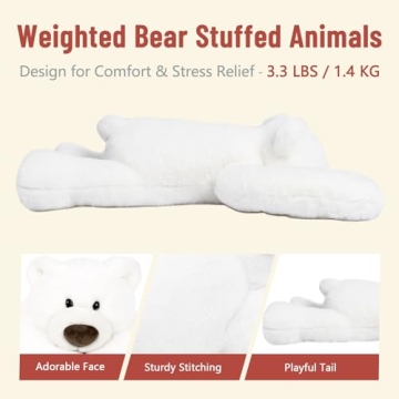 Niuniu Daddy Polar Bear Weighted Stuffed Animal Cuddle Buddy