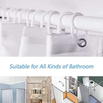 Kikiry Funny Cat Shower Curtain 60''W x 72''L Moon Boho Black Brown Terracotta Cute Moonlit Modern Abstract Mid Century Geometric Aesthetic Polyester Fabric Waterproof 12 Pack Plastic Hooks