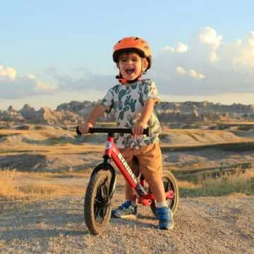 Strider 12” Classic Bike, Red - No Pedal Balance Bicycle for Kids 1 to 3 Years - Includes Built-in Footrest, Handlebar Grips & Flat-Free Tires - Tool Free Adjustments & Assembly