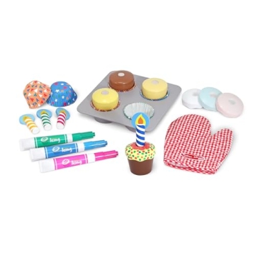 Melissa Doug Wooden Cupcake Play Food Set FSC Certified