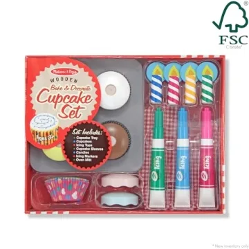 Melissa Doug Wooden Cupcake Play Food Set FSC Certified