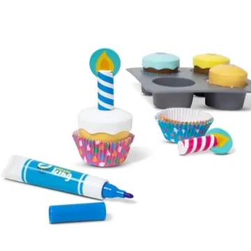 Melissa Doug Wooden Cupcake Play Food Set FSC Certified