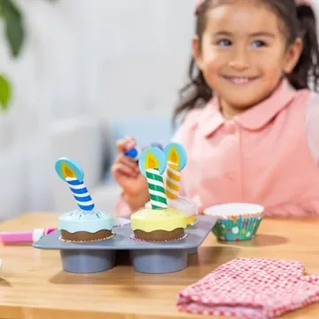 Melissa Doug Wooden Cupcake Play Food Set FSC Certified