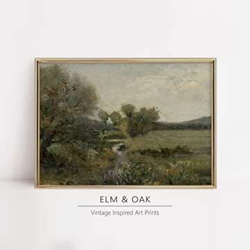 Vintage Landscape Wall Art - Antique Art Prints for Home Decor - Rustic Farm and Country Landscape W...