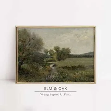 Vintage Landscape Wall Art - Antique Art Prints for Home Decor - Rustic Farm and Country Landscape W...