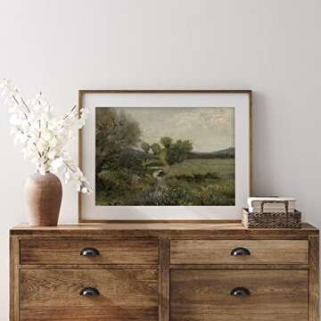 Vintage Landscape Wall Art - Antique Art Prints for Home Decor - Rustic Farm and Country Landscape Wall Decoration for Living Room, Dining Room - 11x14 inches, Ready to Frame (Countryside)