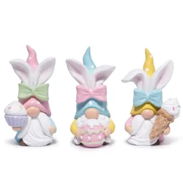 Hodao Easter Bunny Gnomes Decorations Spring Table Centerpiece Gifts Set of 3 Nordic Swedish Nisse S...
