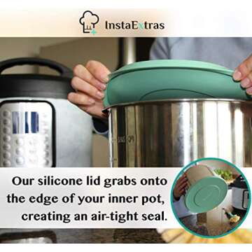 IP Silicone Lid 8 QT - InstaPot Inner Pot Replacement Cover Sealing Accessory Fits Duo80, DUO Plus, Max, LUX, Lux80 8 Quart - Best Accessories for Insta Pot Pressure Cooker