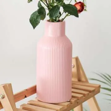 Hanaomaoyi Pink Ceramic Flower Vase for Modern Decor