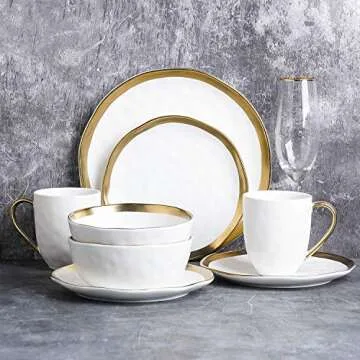 Elegant Stone Lain 16 Piece Dinnerware Set for Any Occasion