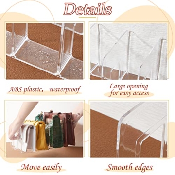 Taiyin Clear Plastic Purse Organizer for Closet Storage