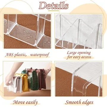 Taiyin Clear Plastic Purse Organizer for Closet Storage
