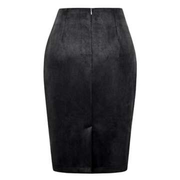 IDEALSANXUN Suede Skirt for Women - Stylish Fall Winter High Waisted Pencil Midi Skirt