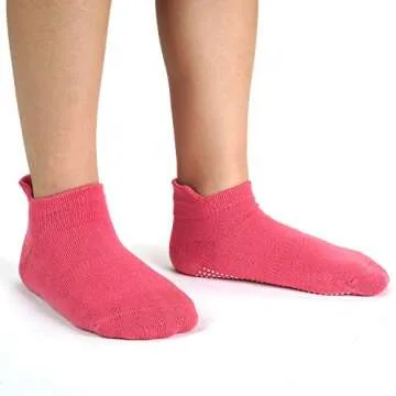 Aminson Kids Grip Ankle Socks - Durable Non-Skid Comfort