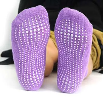 Aminson Kids Grip Ankle Socks - Durable Non-Skid Comfort