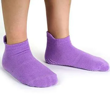 Aminson Kids Grip Ankle Socks - Durable Non-Skid Comfort