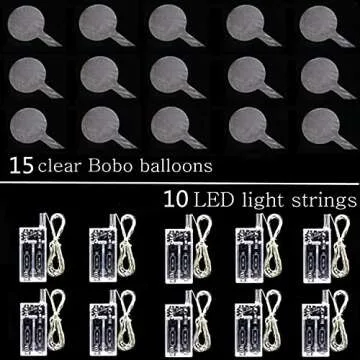 LED Bobo Balloons 10 PACKS,20 Inches Light Up BoboBalloons Helium Style,Glow Bubble Balloons for Christmas Wedding Birthday Valentines Day Halloween Party Supplies Decorations (Colorful)