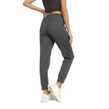 Rrosseyz Womens Joggers with Pockets - Quick Dry Lightweight Workout Pants for Yoga Casual Wear (Dar...