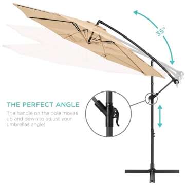 Stylish 10ft Offset Patio Umbrella with Tilt Adjustment