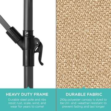 Stylish 10ft Offset Patio Umbrella with Tilt Adjustment