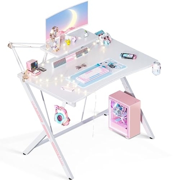 MOTPK 39inch White Gaming Desk with Accessories