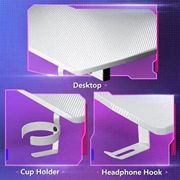 MOTPK 39inch White Gaming Desk with Accessories
