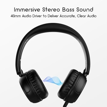 IMYB Kids Headphones Wired, Tangle-Free, Adjustable Design