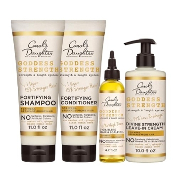 Carol's Daughter X Coco Gauff Goddess Strong Bundle: Hair Care Kit with Shampoo, Conditioner, Leave-...