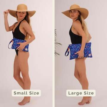 Handy Beach Goods Wristlet Bag, Convenient Buckle Loop Strap, Ample Storage, Eco Fabric, Everyday Tr...