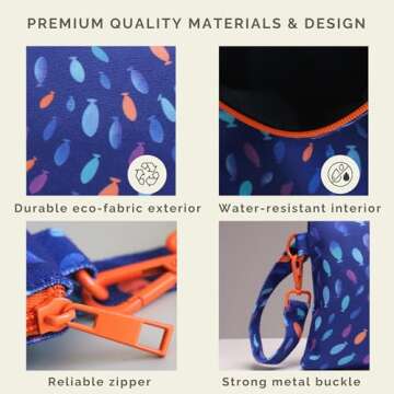 Handy Beach Goods Wristlet Bag, Convenient Buckle Loop Strap, Ample Storage, Eco Fabric, Everyday Travel Vacation Accessory