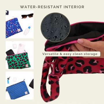 Handy Beach Goods Wristlet Bag, Convenient Buckle Loop Strap, Ample Storage, Eco Fabric, Everyday Travel Vacation Accessory