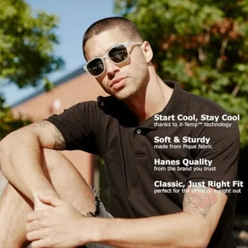 Hanes Men's X-Temp Short Sleeve Polo Shirt for Comfort