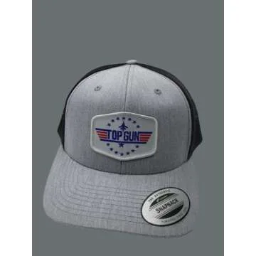 PNW Wonderland Apparel Airforce School Hat Snapback mesh Backing Unisex with Navy Air Woven Patch (Heather Grey/Black), One Size