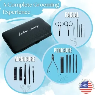 Lydian Luxury Travel Grooming Kit 18 Piece Set