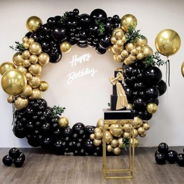 NISOCY 102PCS Black Latex Balloons for All Celebrations