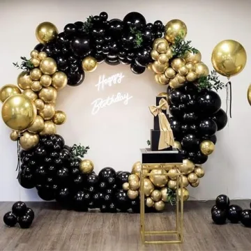 NISOCY 102PCS Black Latex Balloons for All Celebrations
