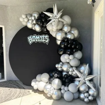 NISOCY 102PCS Black Latex Balloons for All Celebrations
