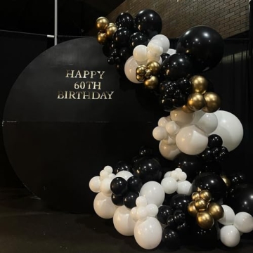 NISOCY 102PCS Black Latex Balloons for All Celebrations