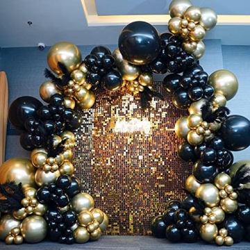 NISOCY 102PCS Black Latex Balloons for All Celebrations