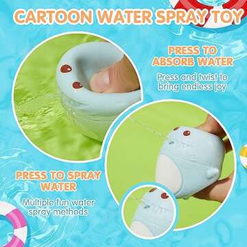 AMCHSURI Mold Free Bath Toys for Kids Ages 1-3 | 11 PCS Stackable Bath Boats & Animal Squirt Bathtub Water Toys for Babies 6-12 Months