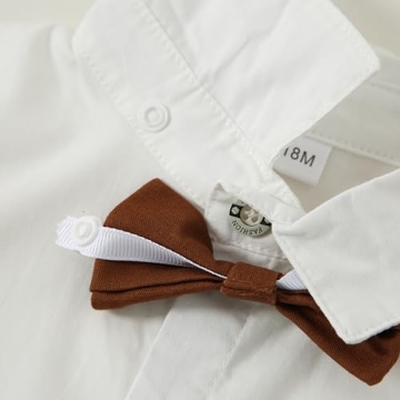 YALLET Toddler Boy Suit with Shirt and Bowtie for Weddings