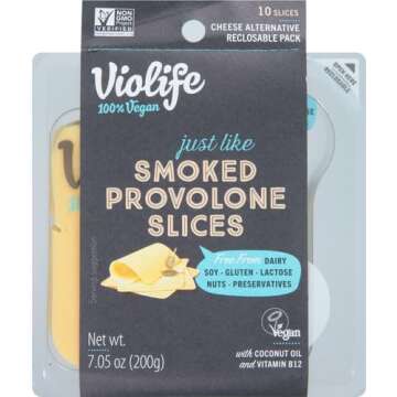 Violife Just Like Smoked Provolone Slices 7.05 oz Vegan Cheese Alternative